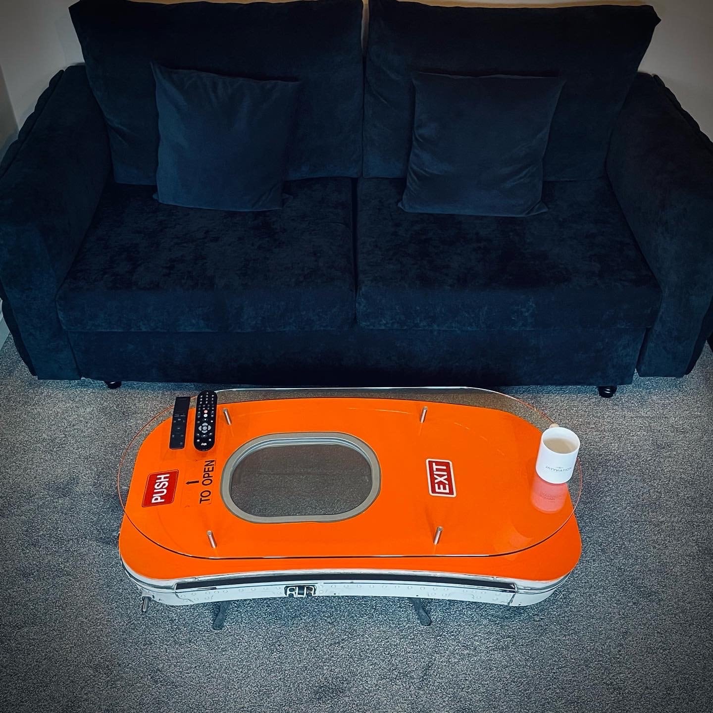 EasyJet Emergency Overwing Exit Door G-EZII Airbus A319 Coffee Table gift Airline Aviation Upcycle Boeing Plane Aviator