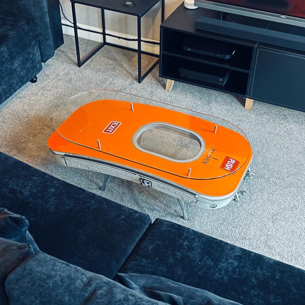 EasyJet Emergency Overwing Exit Door G-EZII Airbus A319 Coffee Table gift Airline Aviation Upcycle Boeing Plane Aviator