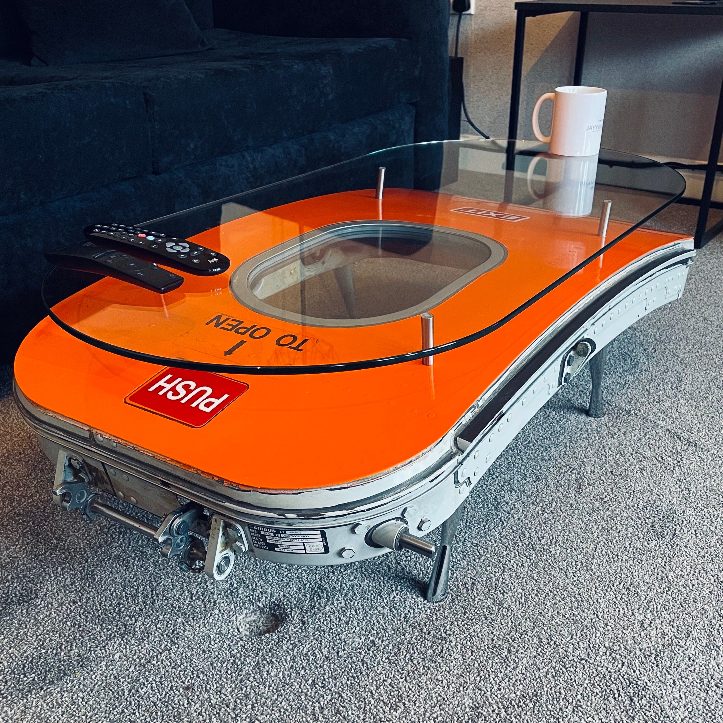 EasyJet Emergency Overwing Exit Door G-EZII Airbus A319 Coffee Table gift Airline Aviation Upcycle Boeing Plane Aviator