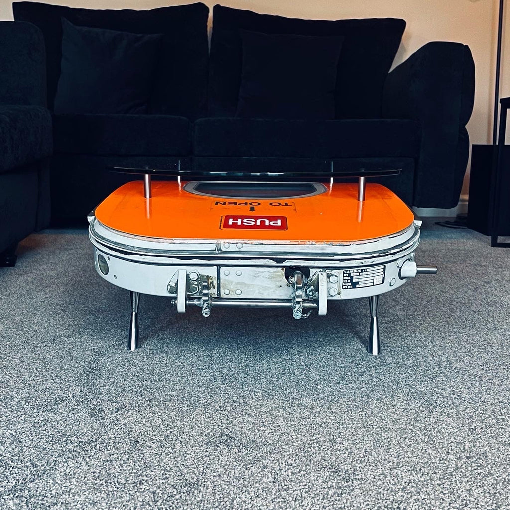 EasyJet Emergency Overwing Exit Door G-EZII Airbus A319 Coffee Table gift Airline Aviation Upcycle Boeing Plane Aviator