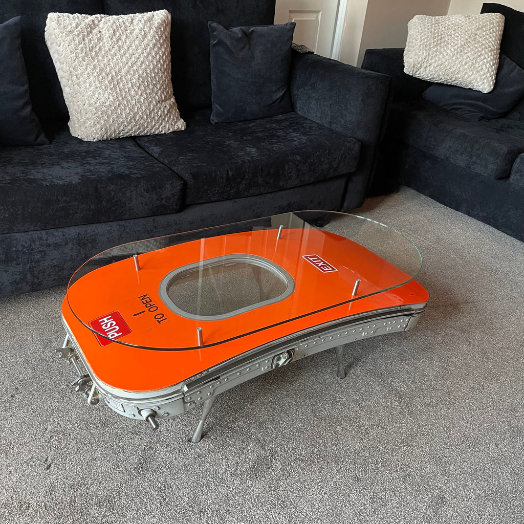 EasyJet Emergency Overwing Exit Door G-EZII Airbus A319 Coffee Table gift Airline Aviation Upcycle Boeing Plane Aviator