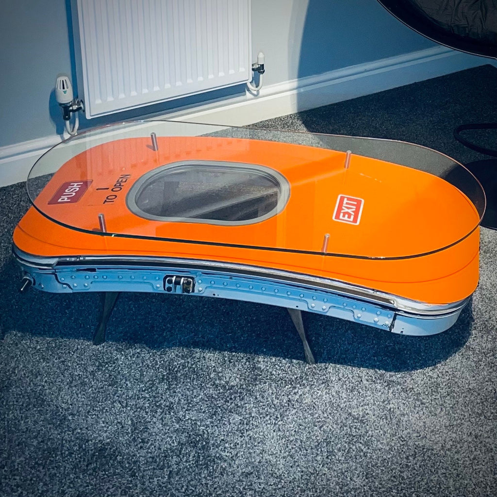 EasyJet Emergency Overwing Exit Door G-EZII Airbus A319 Coffee Table gift Airline Aviation Upcycle Boeing Plane Aviator