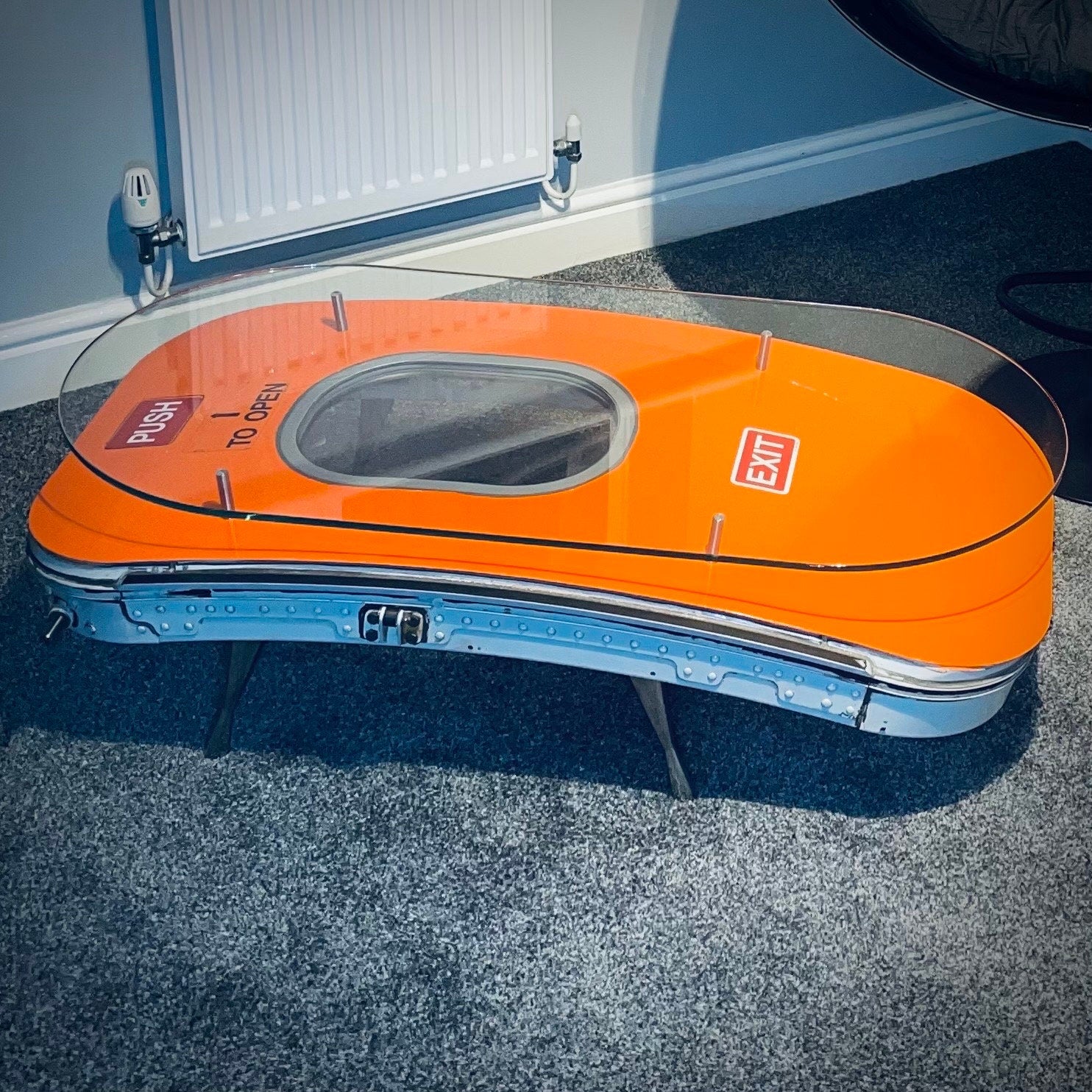 EasyJet Emergency Overwing Exit Door G-EZII Airbus A319 Coffee Table gift Airline Aviation Upcycle Boeing Plane Aviator