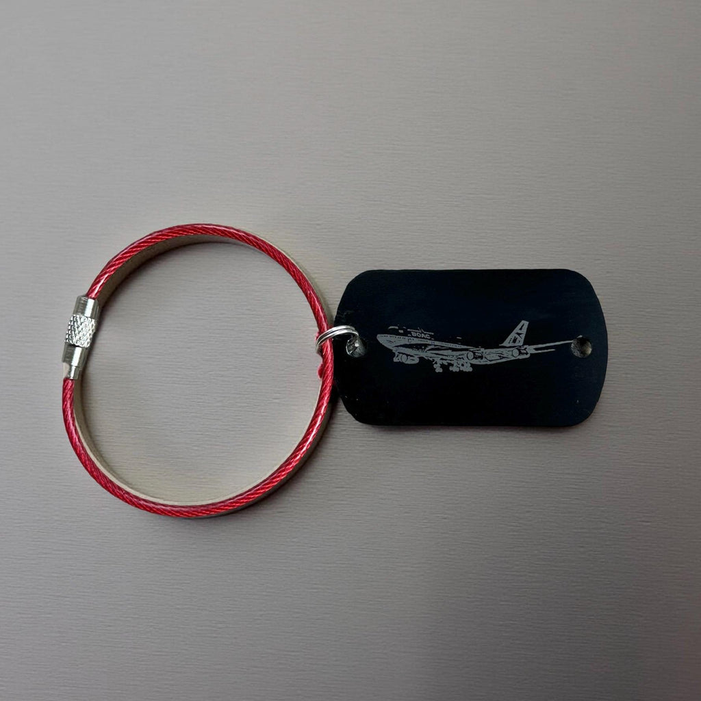 Personalised Dog Tag Key Chain, Creative Aircraft Present Gift Keychain Airline Business Gift Airplane Keyring, Gift for Airplane lover 747
