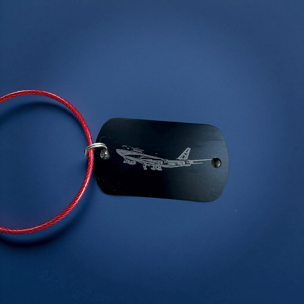 Personalised Dog Tag Key Chain, Creative Aircraft Present Gift Keychain Airline Business Gift Airplane Keyring, Gift for Airplane lover 747