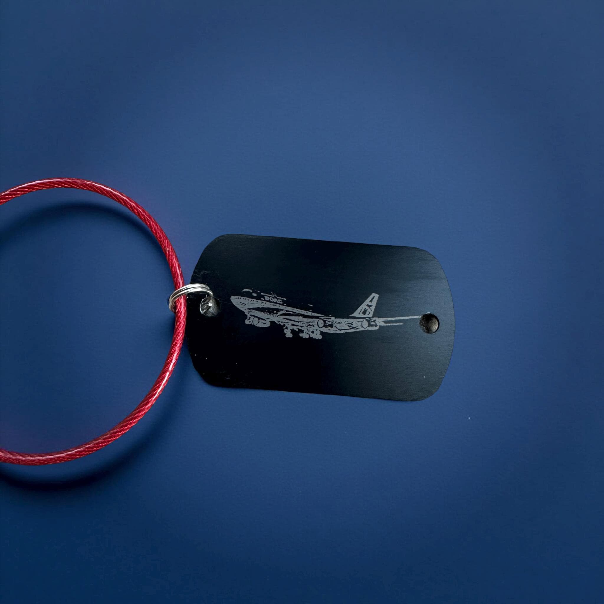 Personalised Dog Tag Key Chain, Creative Aircraft Present Gift Keychain Airline Business Gift Airplane Keyring, Gift for Airplane lover 747