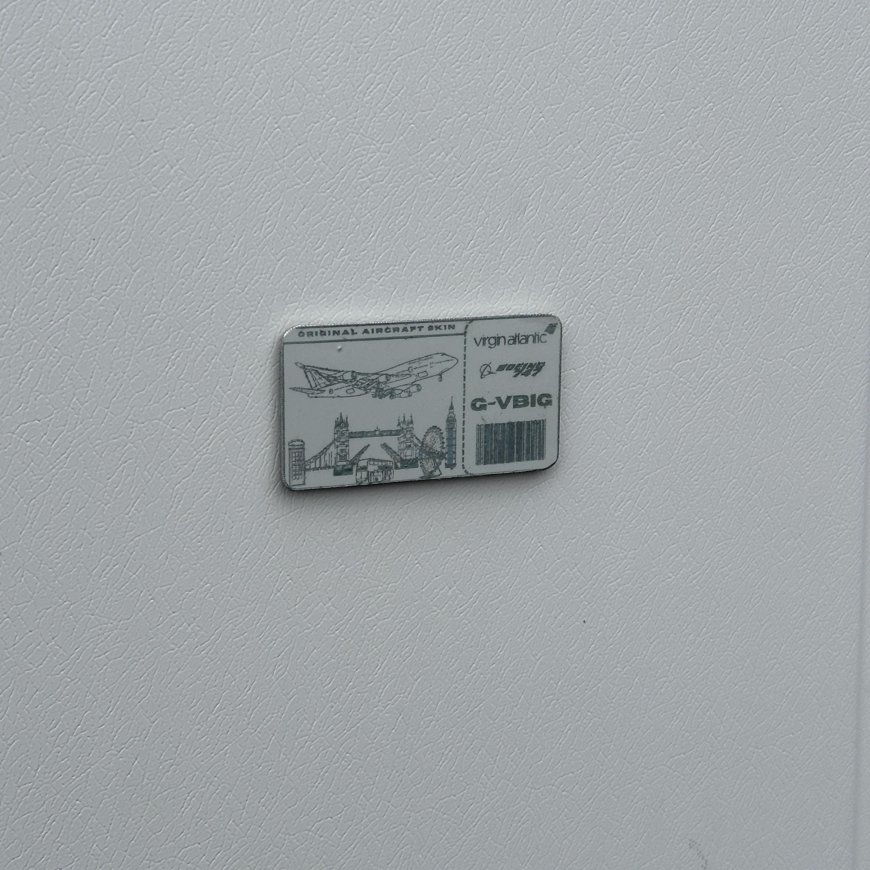 Virgin Atlantic Boeing 747 G-VBIG Tail Cut magnet boarding Collectible Airbus memorabilia Pilot gift engraved JET Pass