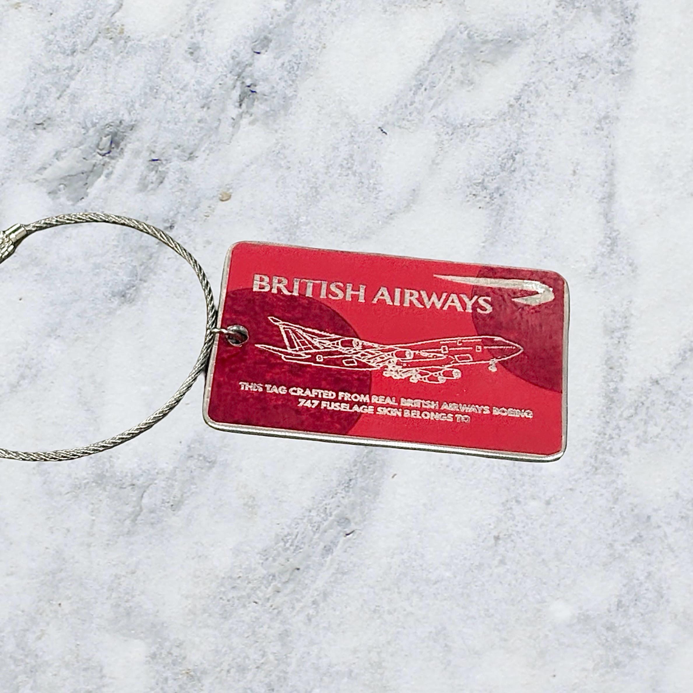 Personalised British Airways Boeing 747 G-CIVO Tail Cut Luggage Tag Keychain Keyring concorde Collectible Airbus memorabilia gift engraved