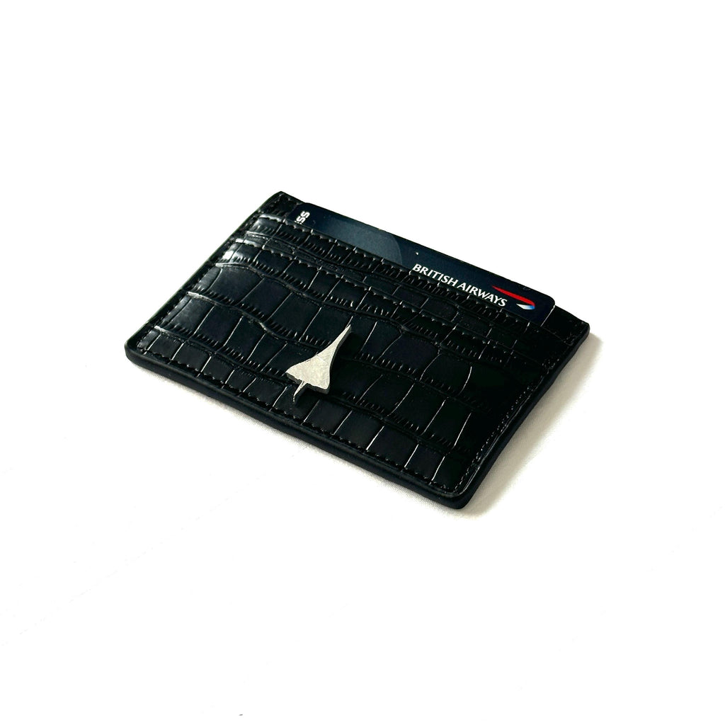 The Concorde Fuselage Card Holder British Airways Upcycled Money Credit Card Gift Genuine Leather Croc Effect Pilot Traveller Pilot Crew A