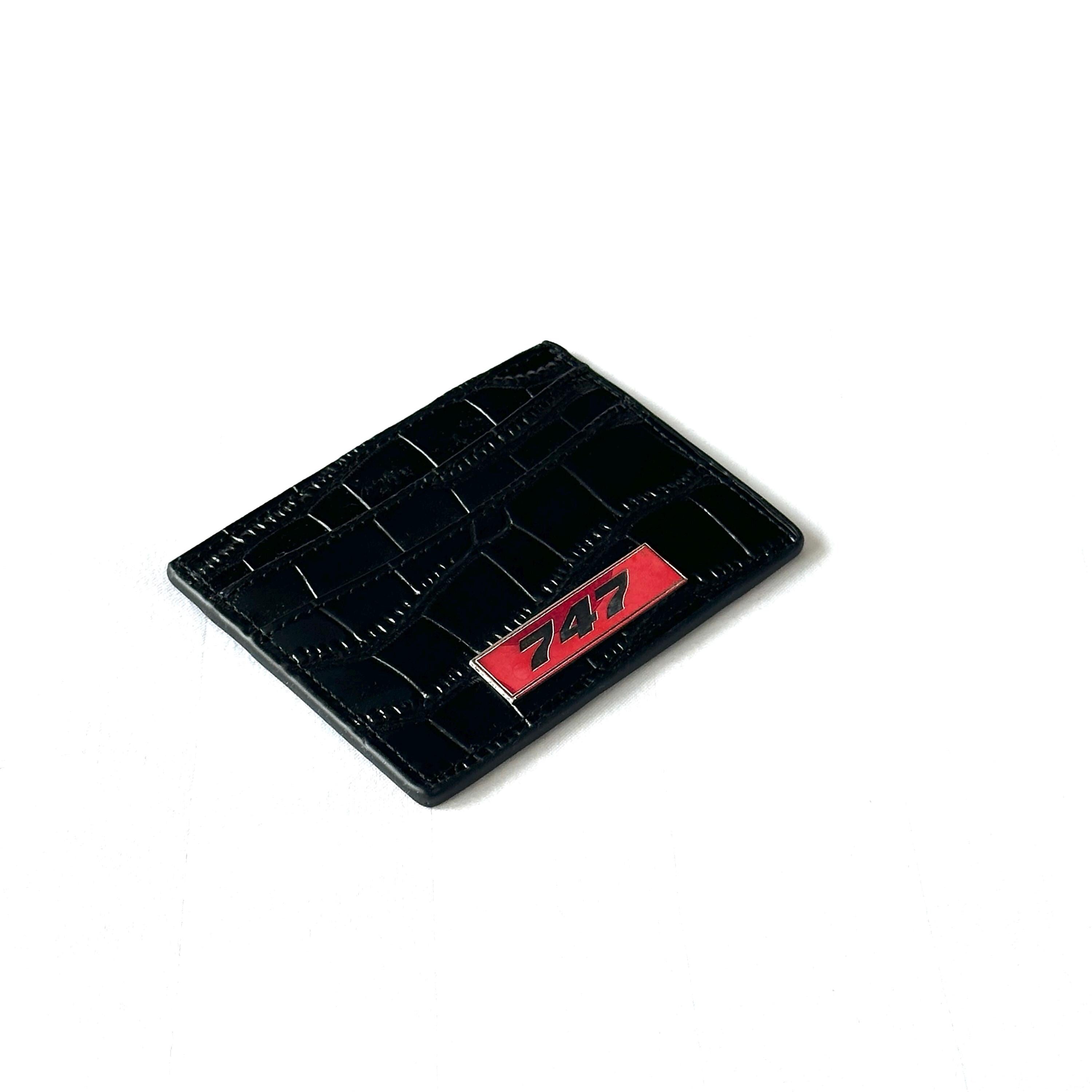 The Boeing 747 Fuselage Card Holder British Airways Upcycled Money Credit Card Gift Genuine Leather Croc Effect Pilot Traveller Pilot Crew