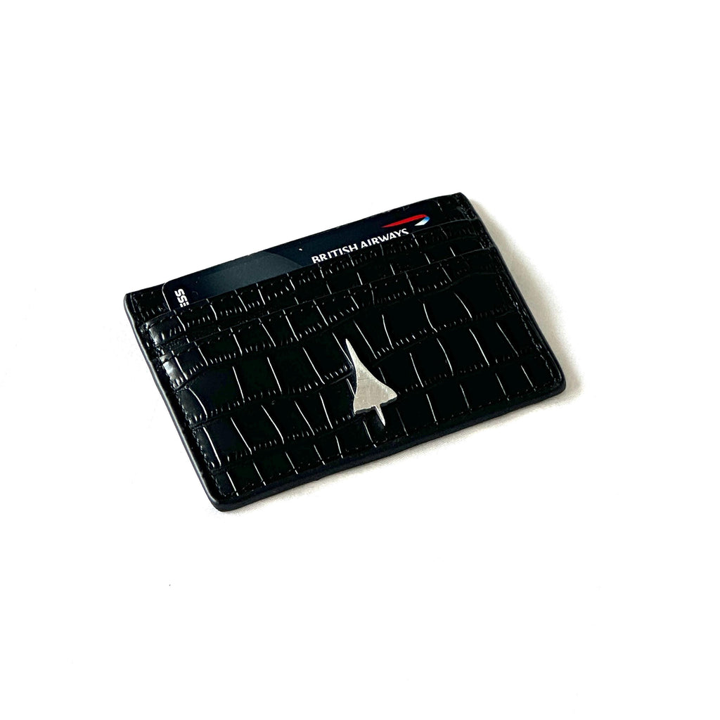 The Concorde Fuselage Card Holder British Airways Upcycled Money Credit Card Gift Genuine Leather Croc Effect Pilot Traveller Pilot Crew A