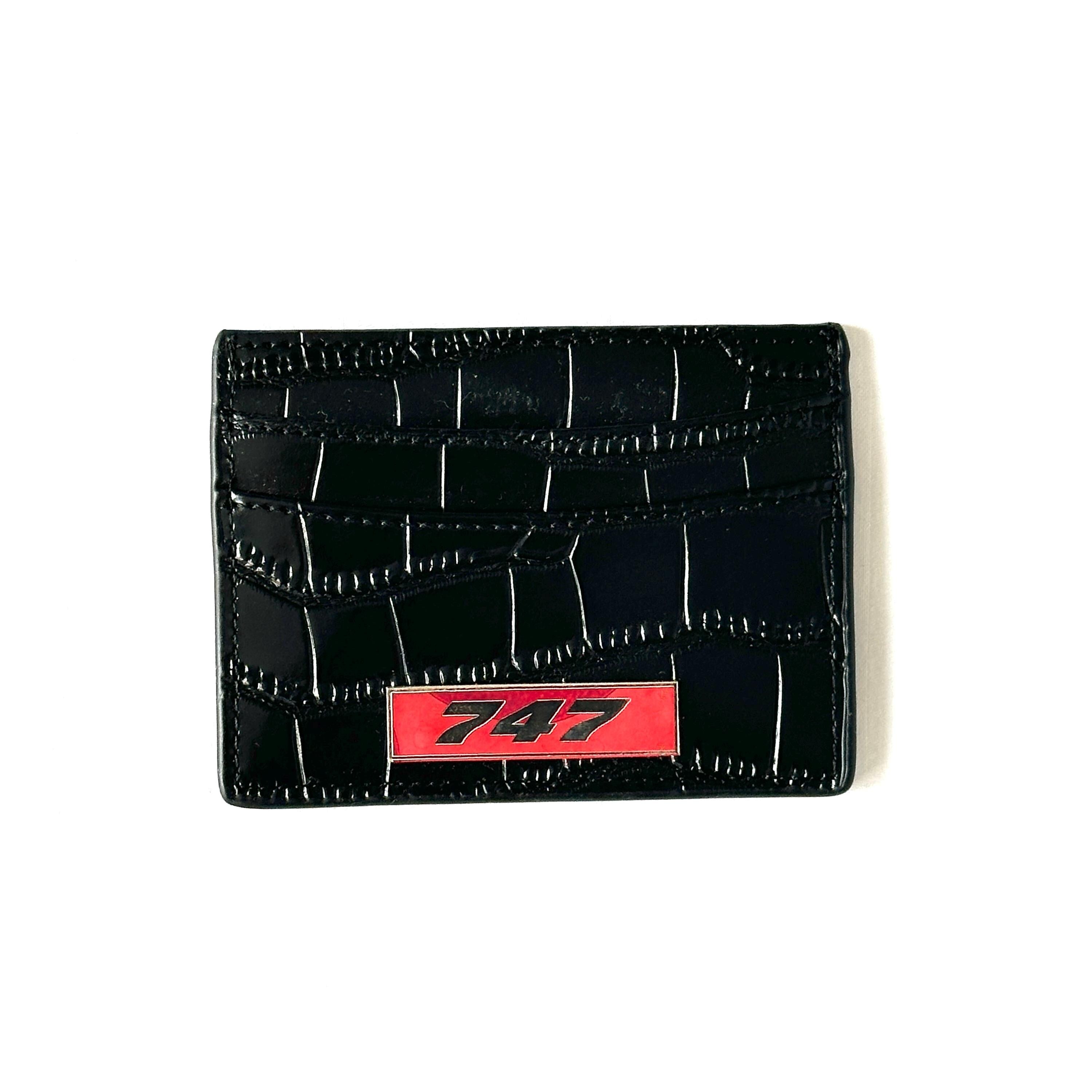 The Boeing 747 Fuselage Card Holder British Airways Upcycled Money Credit Card Gift Genuine Leather Croc Effect Pilot Traveller Pilot Crew