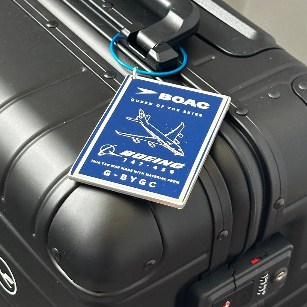 British Airways Boeing 747 G-BYGC Fuselage Cut Luggage Tag Keychain Keyring Plaque  Collectible Airbus memorabilia Pilot gift engraved