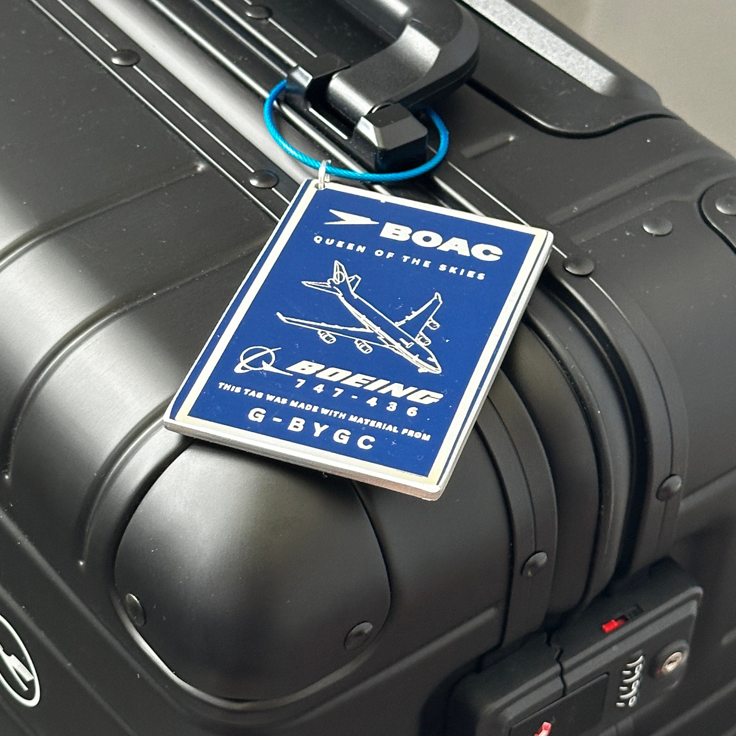 British Airways Boeing 747 G-BYGC Fuselage Cut Luggage Tag Keychain Keyring Plaque  Collectible Airbus memorabilia Pilot gift engraved