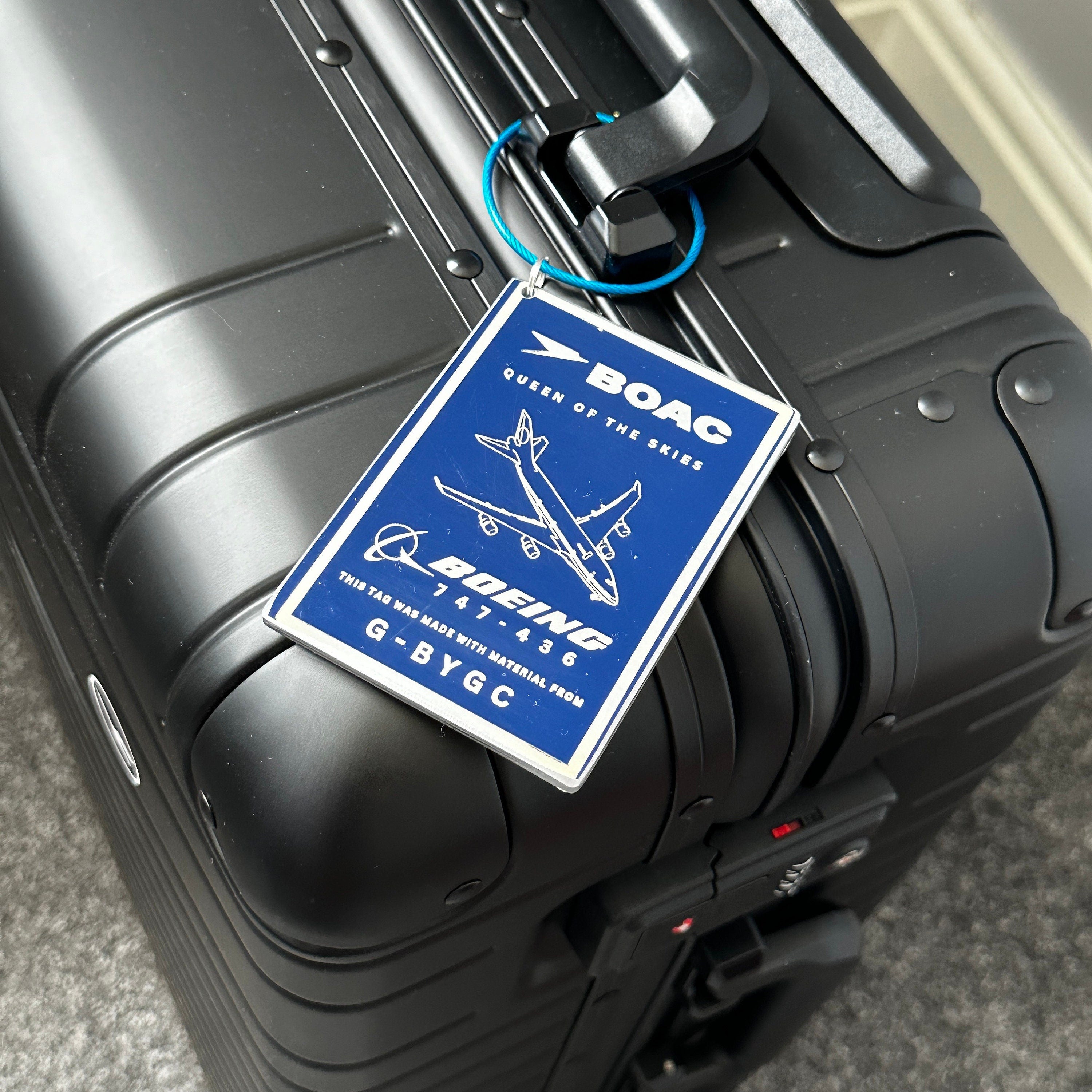 British Airways Boeing 747 G-BYGC Fuselage Cut Luggage Tag Keychain Keyring Plaque  Collectible Airbus memorabilia Pilot gift engraved