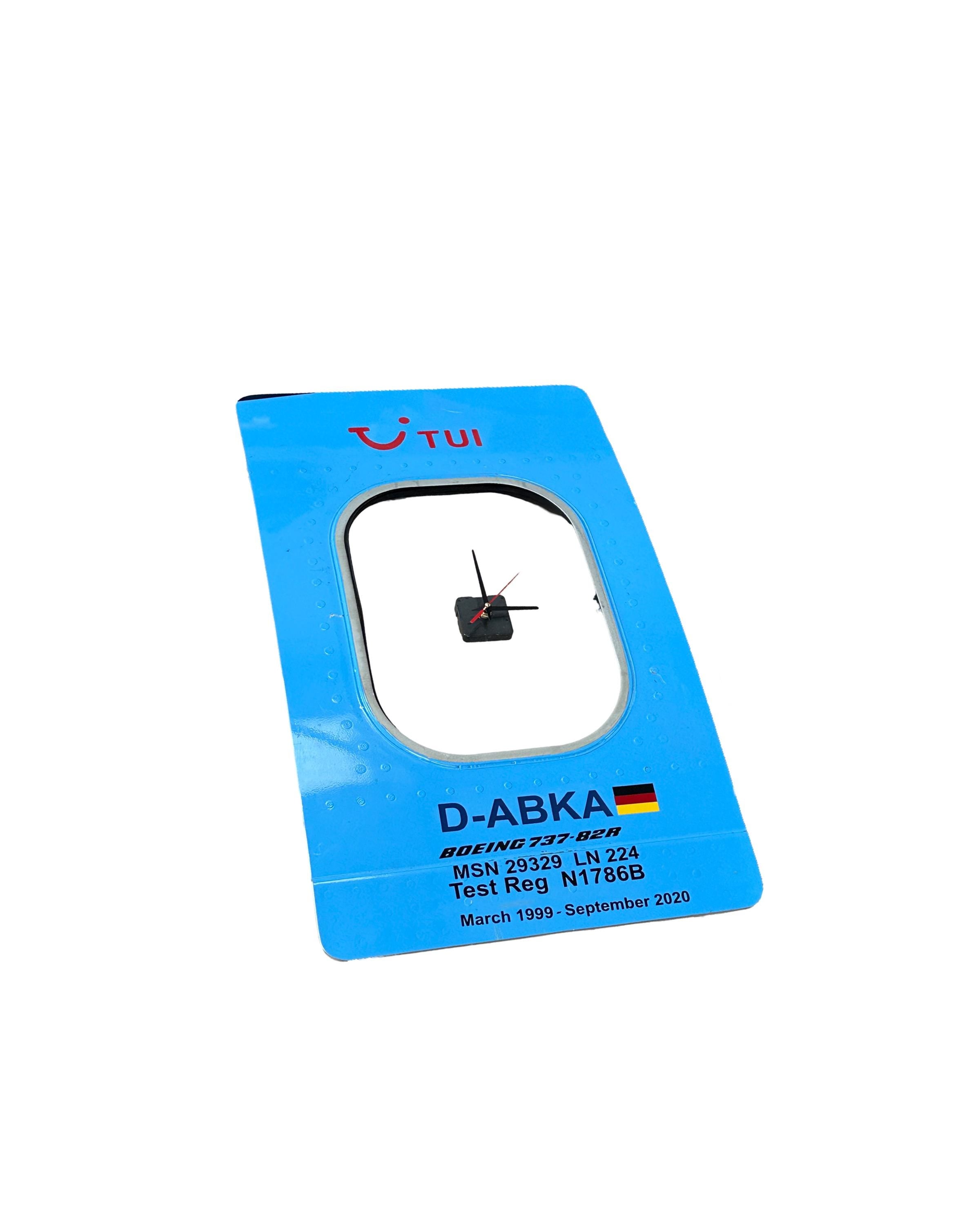 TUI Airlines D-ABKA Boeing 737-800 Window fuselage Clock Cut Airline Aviation Upcycle Boeing Gift Plane Aircraft Aviator