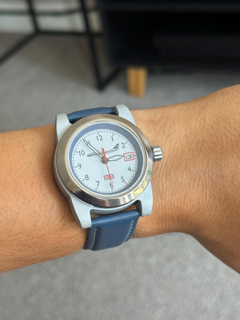 The Made From British Airways BOAC G/BYGC Boeing 747 Upcycled Watch Mechanical Hand Made Aviation Creation Fuselage Skin Retro Livery Iconic