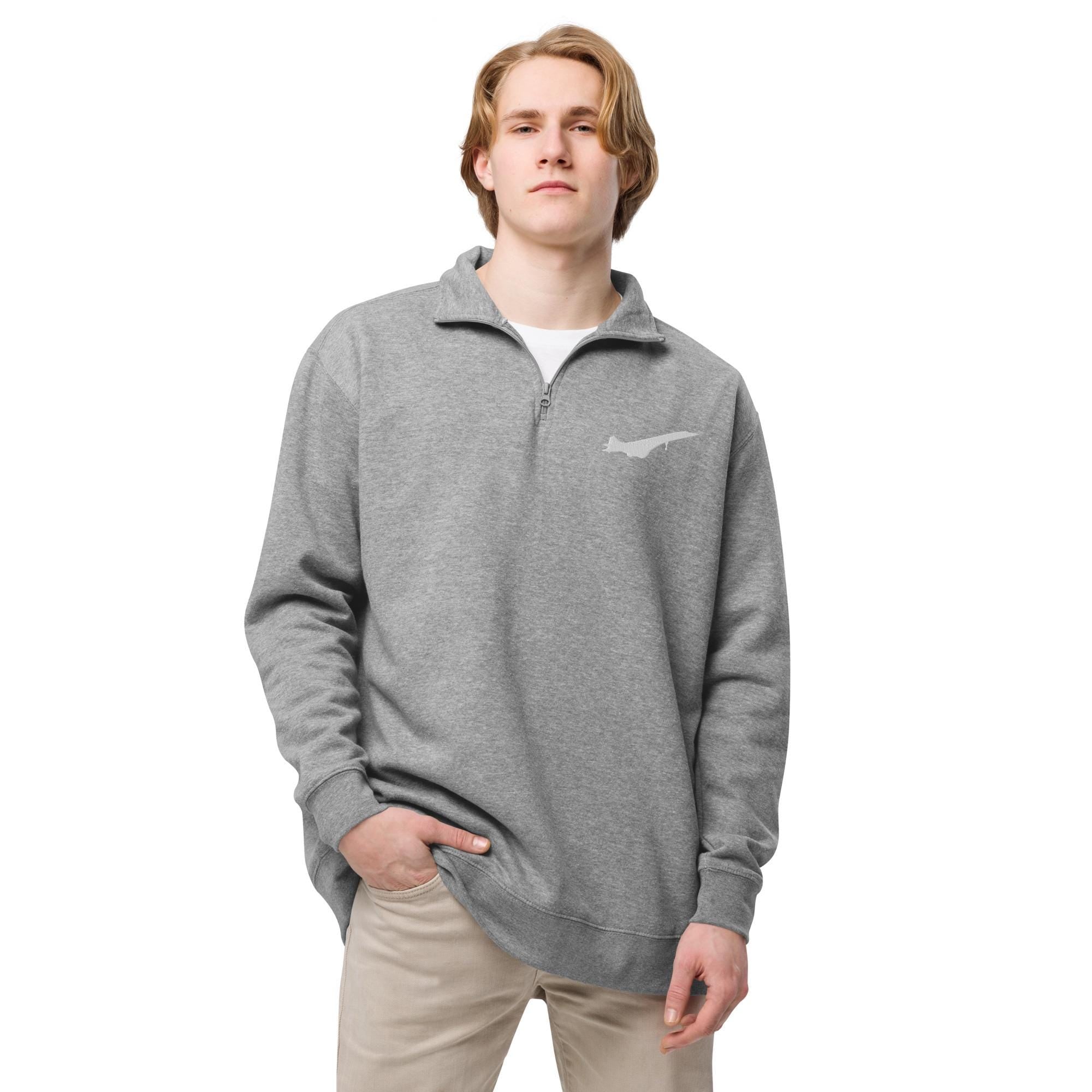 The Concorde Aviator Half-Zip Pullover - Supersonic Jet Embroidered Sweatshirt | Aviation Lover Apparel