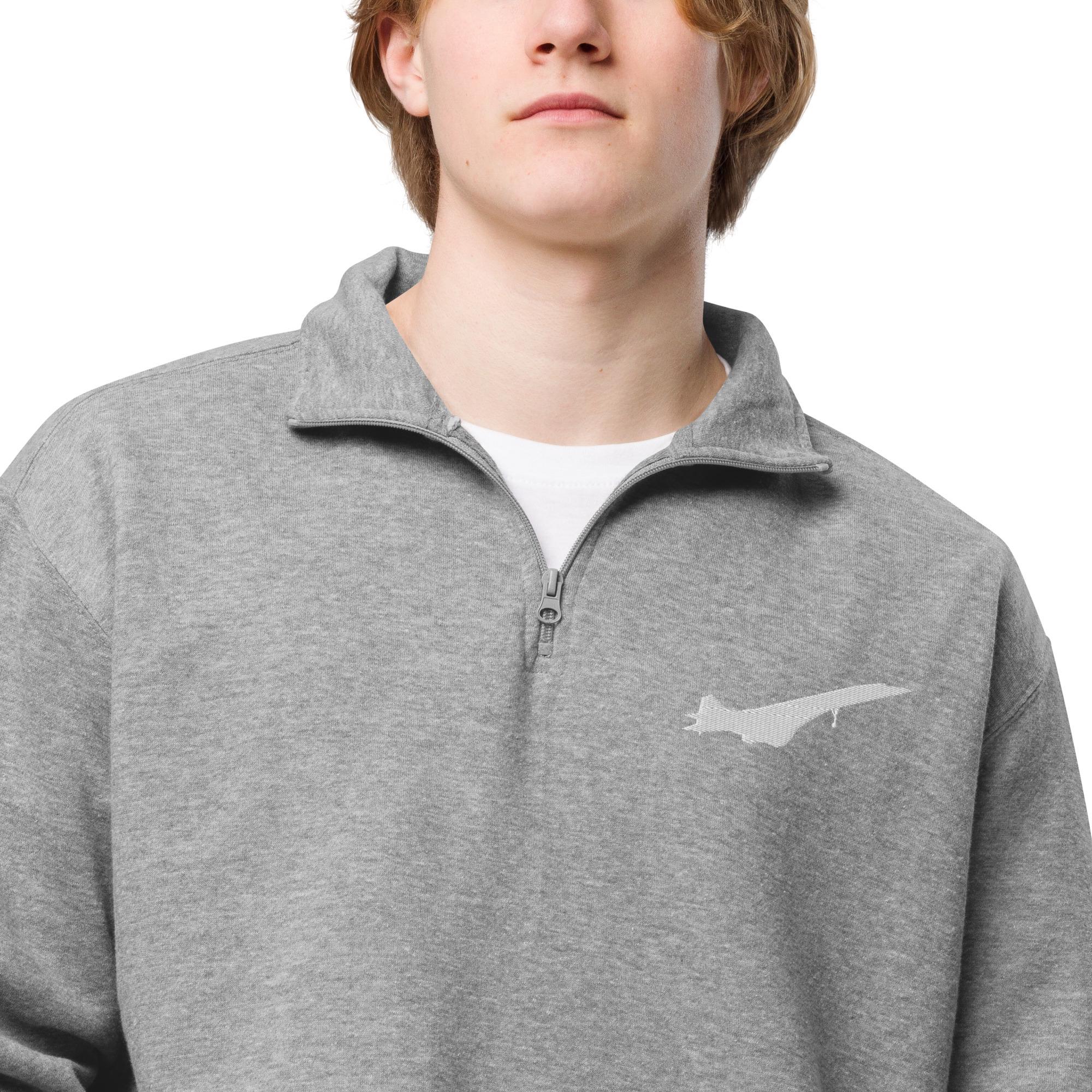 The Concorde Aviator Half-Zip Pullover - Supersonic Jet Embroidered Sweatshirt | Aviation Lover Apparel