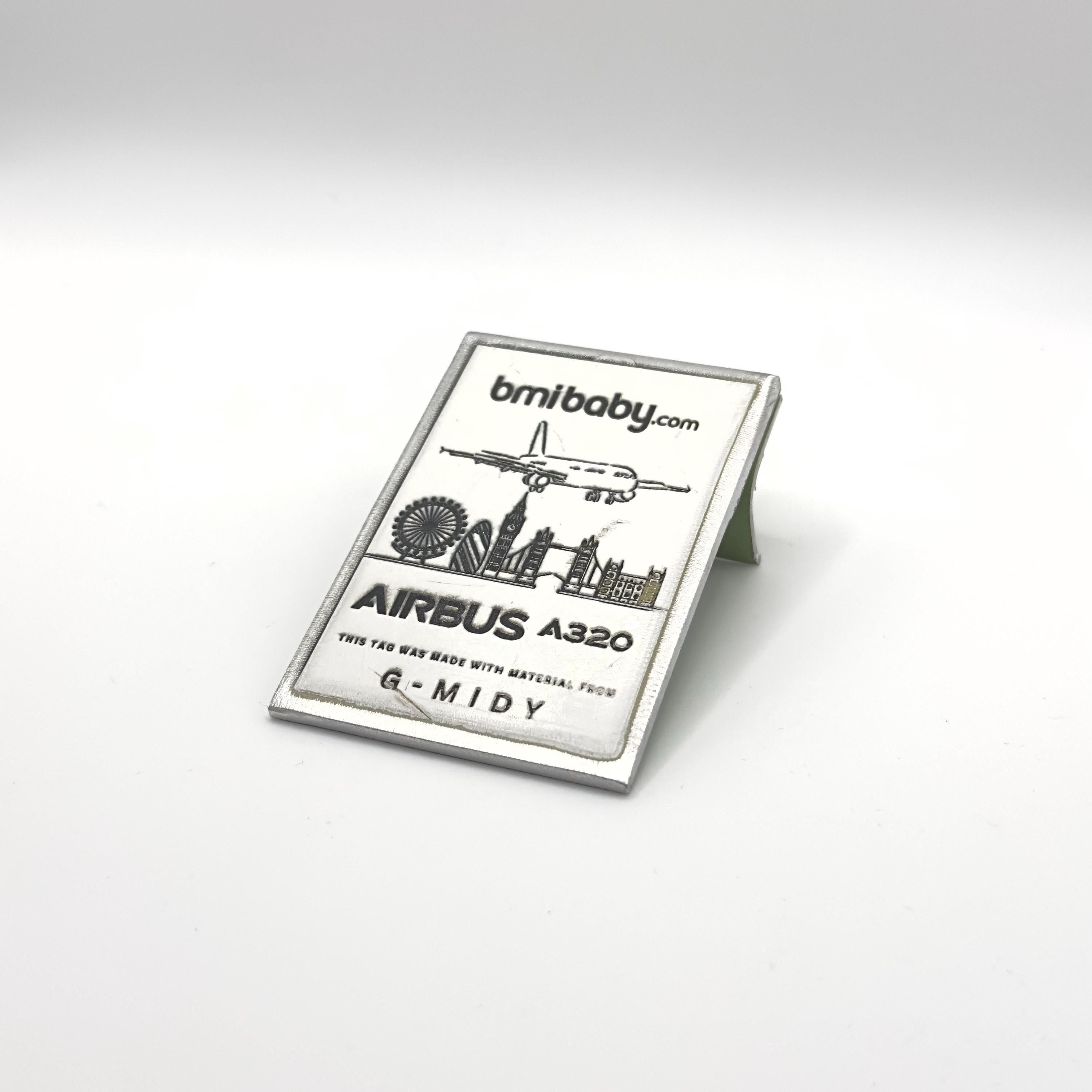 British Airways Airbus Airbus A320 G-MIDY Fuselage Cut Luggage Tag ornament  Collectible Airbus Concorde Pilot gift cabin crew BMI Baby