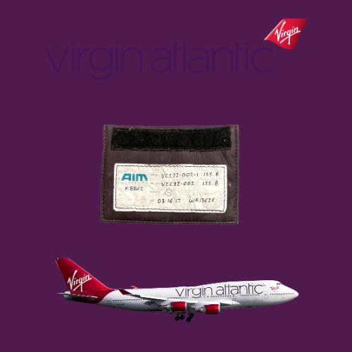Virgin Atlantic Boeing 747 G-VXLG Leather wallet upcycled xmas seat christmas economy business premium travel document holder passport gift