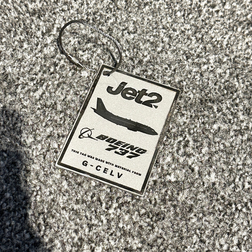 Jet2 Boeing 737 G-CELV Fuselage Cut Luggage Tag Keychain Keyring Plaque  Collectible Airbus memorabilia Pilot gift engraved Laser