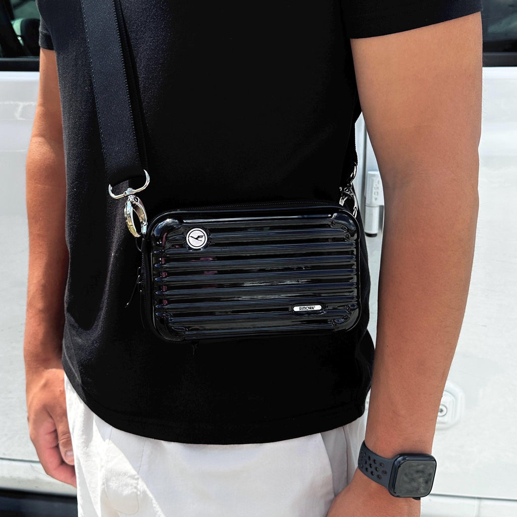 Rimowa x Lufthansa Upcycled Amenity Kit Case Side Bag Satchel Messenger Document Luxury Designer Authentic Genuine Airplane Pilot A346 747