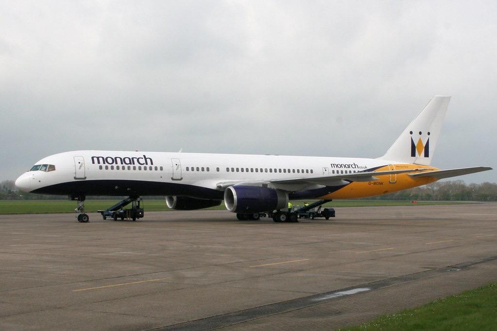 Monarch Airways Boeing 757 G-MONK  Fuselage skin cut model oak mounted Collectible Airbus memorabilia Pilot gift engraved Desk ornament gift