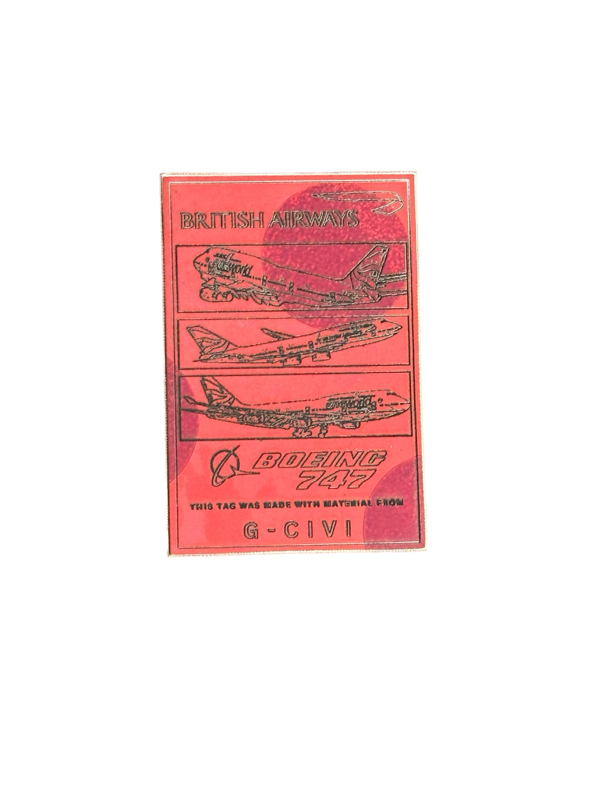 British Airways Boeing 747 G-CIVI Fuselage Cut Engraved Keychain Key Ring Keyring  Retro aviation aviator pilot 747-400 400 100 200 747SP