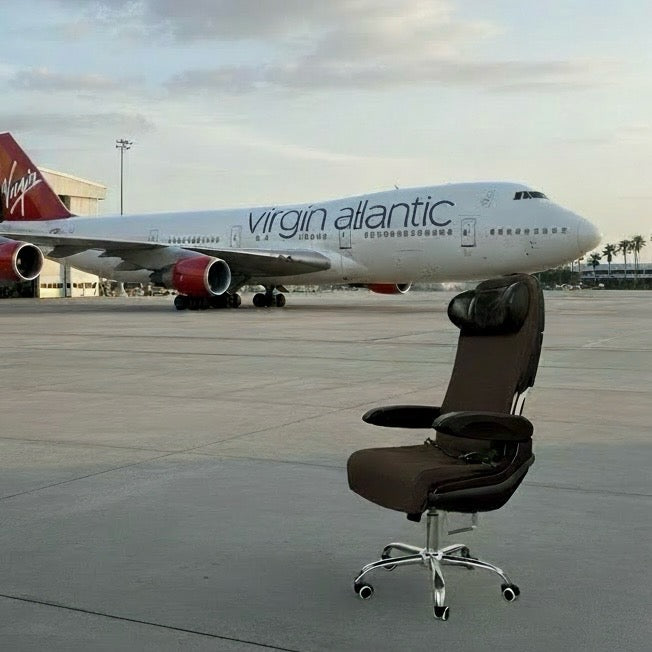 Virgin Atlantic Boeing 747 G-VXLG Economy Upcycled Office Desk Chair Captain Officer