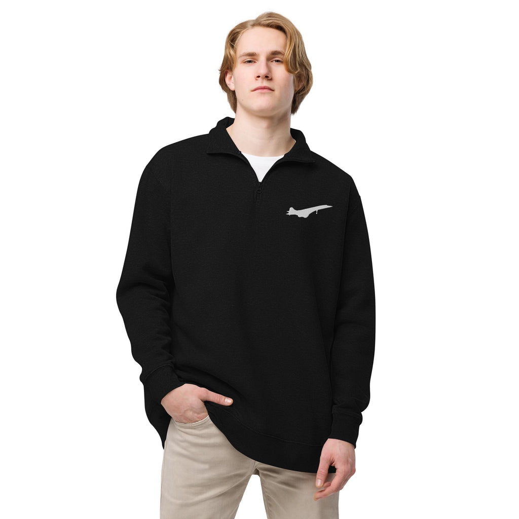 The Concorde Aviator Half-Zip Pullover - Supersonic Jet Embroidered Sweatshirt | Aviation Lover Apparel