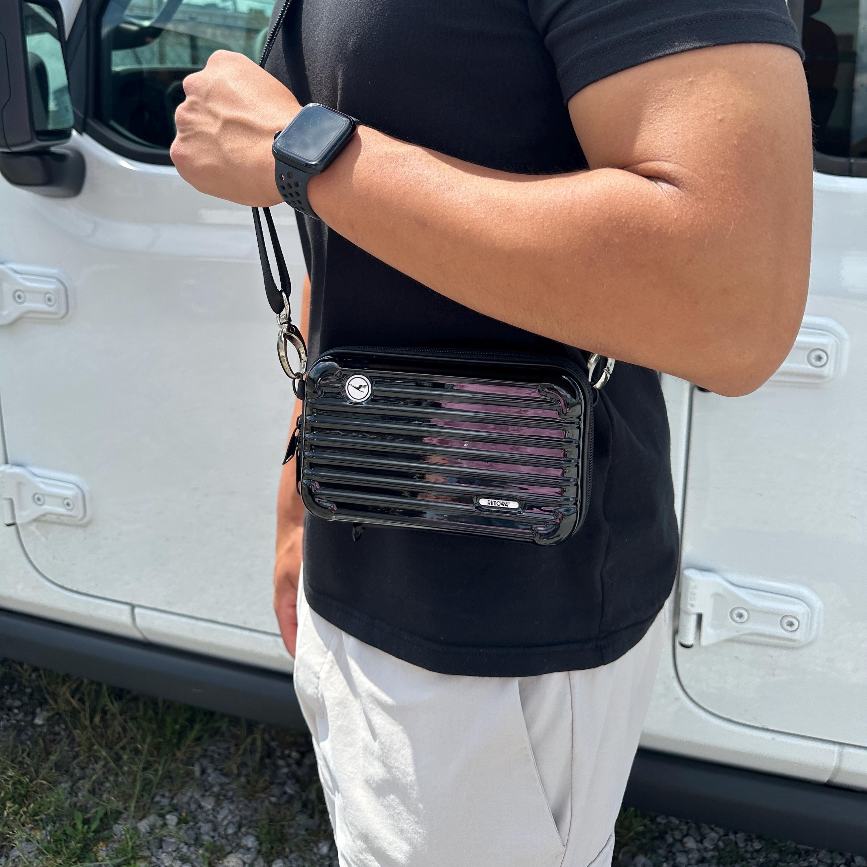 Rimowa x Lufthansa Upcycled Amenity Kit Case Side Bag Satchel Messenger Document Luxury Designer Authentic Genuine Airplane Pilot A346 747