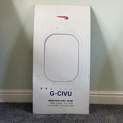 British Airways  G-CIVU Boeing 747 Window fuselage Cut Airline Aviation Upcycle Boeing Gift Plane Aircraft Aviator