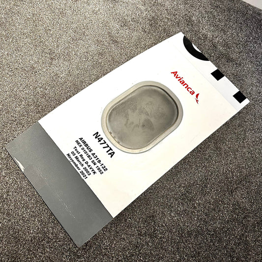 Avianca Airlines N477TA Airbus A319 Window fuselage Cut Airline Aviation Upcycle Boeing Gift Plane Aircraft Aviator