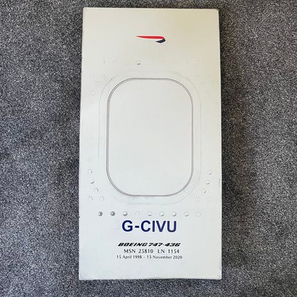 British Airways  G-CIVU Boeing 747 Window fuselage Cut Airline Aviation Upcycle Boeing Gift Plane Aircraft Aviator
