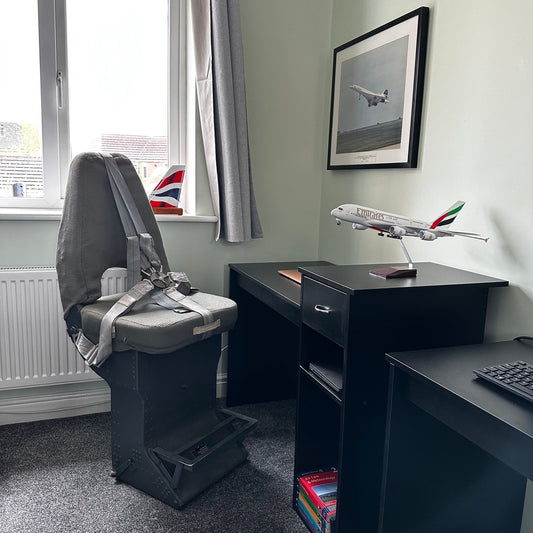 Boeing 727 Cockpit First Observer Jumpseat Upcycled Office Desk Chair Captain Officer