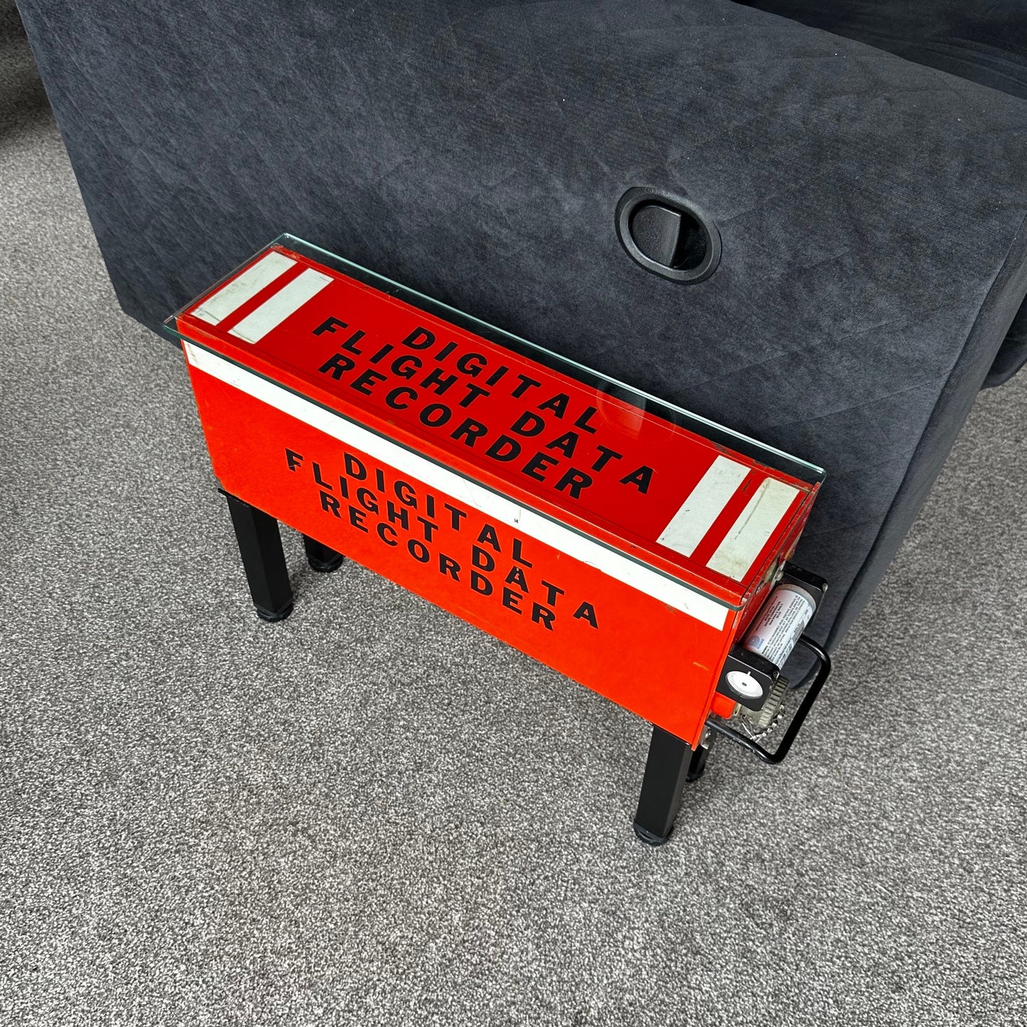 Black Box Flight Data Recorder Coffee Table fuselage Airline Aviation Upcycle Boeing Gift Plane Aircraft Aviator Pilot A319 SAS 146 Avro BAE