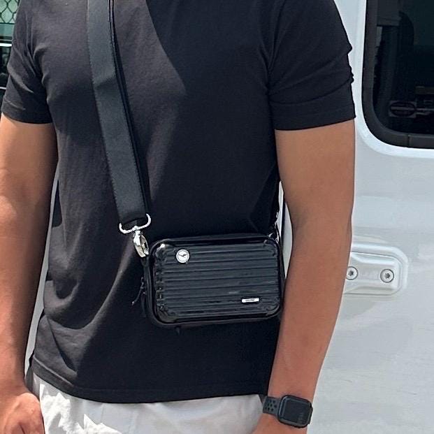 Rimowa x Lufthansa Upcycled Amenity Kit Case Side Bag Satchel Messenger Document Luxury Designer Authentic Genuine Airplane Pilot A346 747