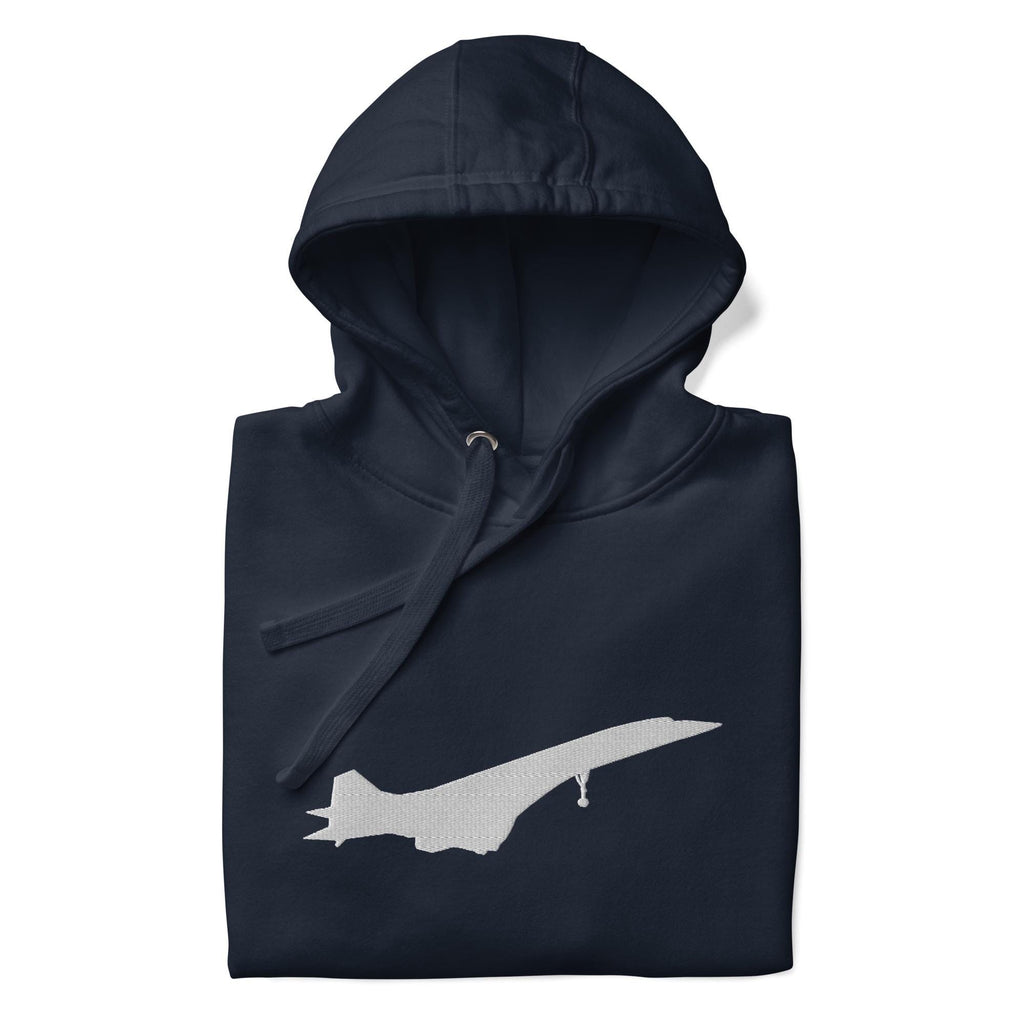 Concorde Embroidered Hoodie - Supersonic Jet Tribute | Aviation Enthusiast Apparel