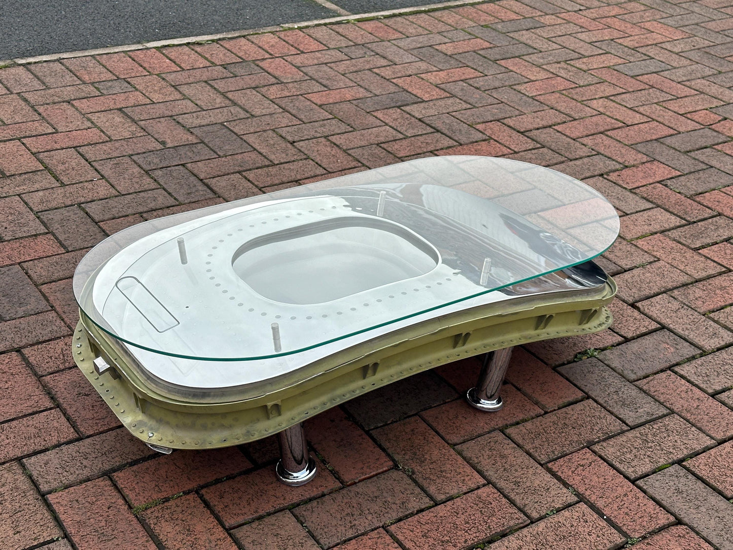 Boeing 717 MD95 Emergency Overwing Exit Door Turkmenistan Airlines Ez-A106 Coffee Table gift Airline Aviation Upcycle mirror Plane Aviator